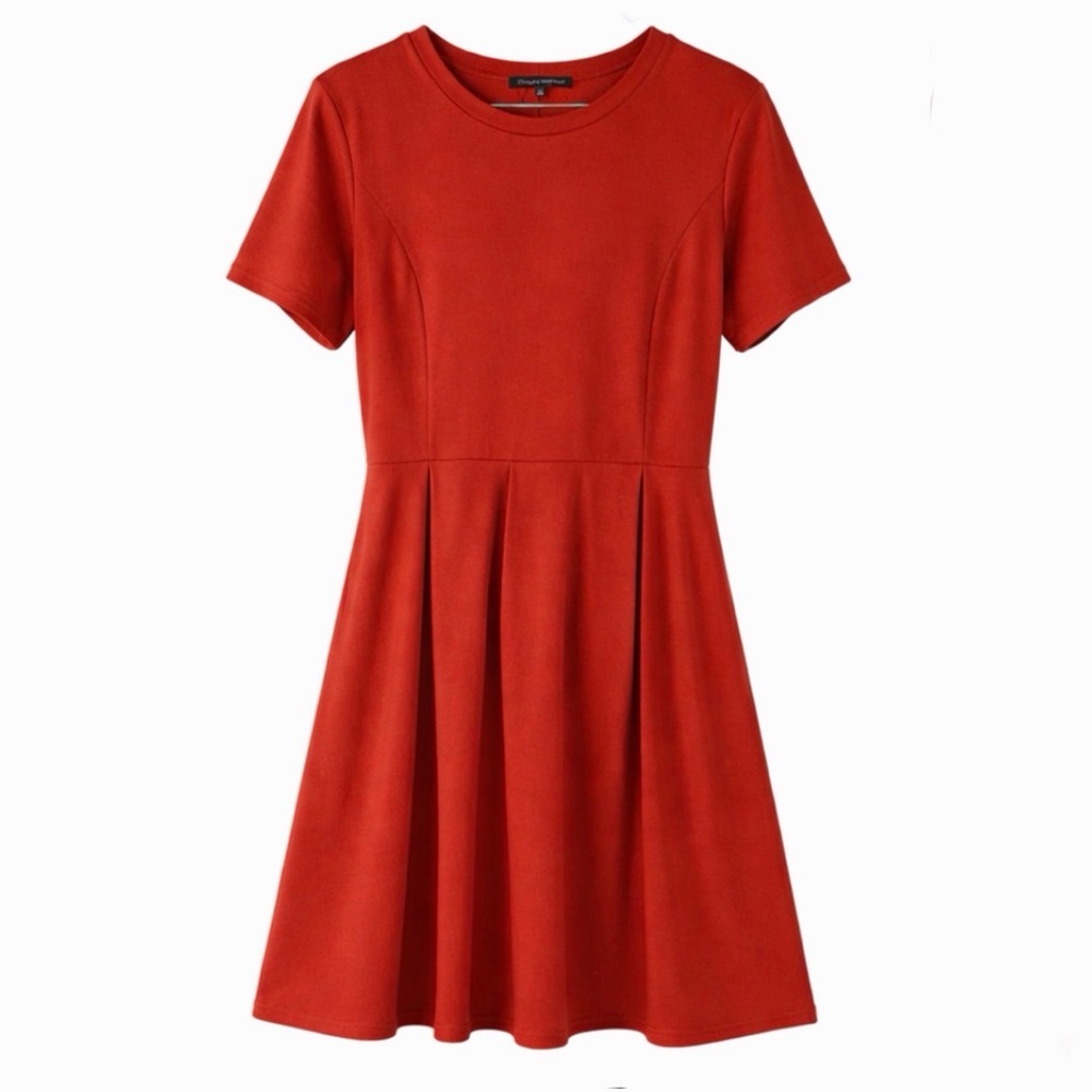 Elegant Rust Midi Dress